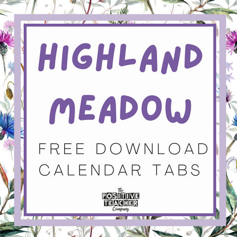 Highland Meadow Calendar Tab Template