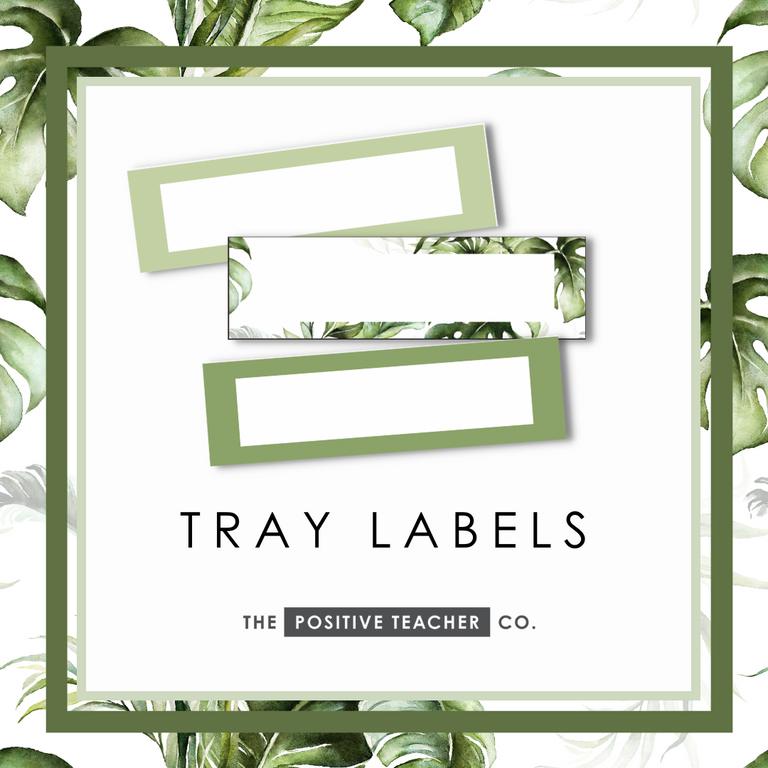 Tropical Leaves Tray Labels