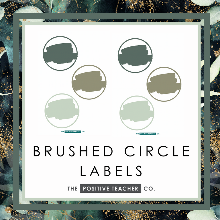Emerald Forest Brushed Circle Labels
