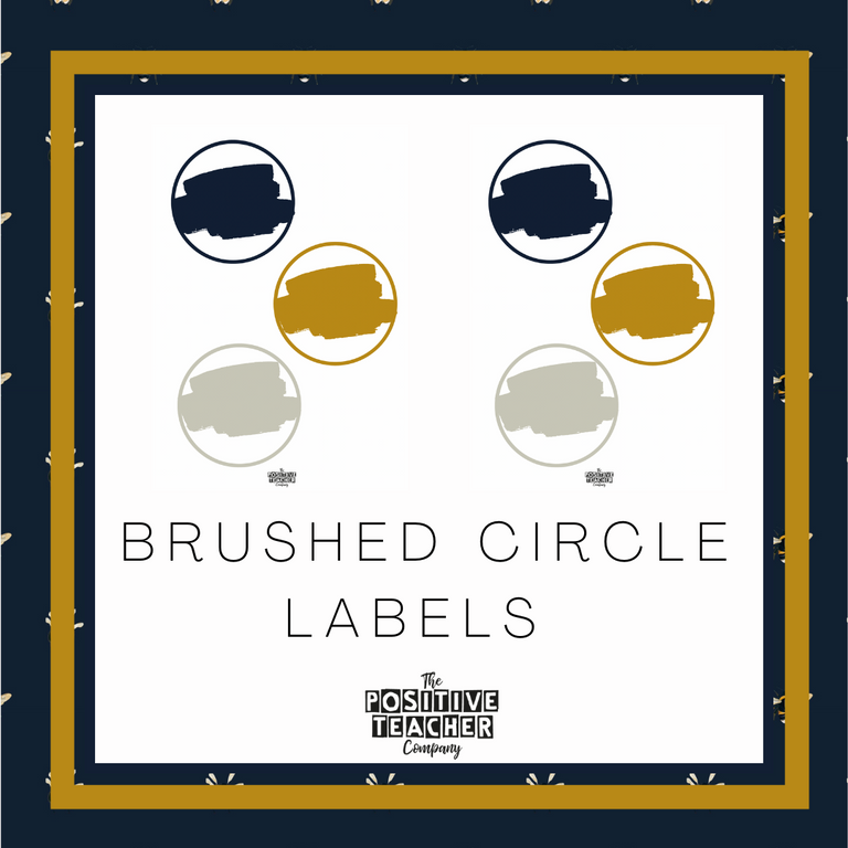 Bee Happy Brushed Circle Labels