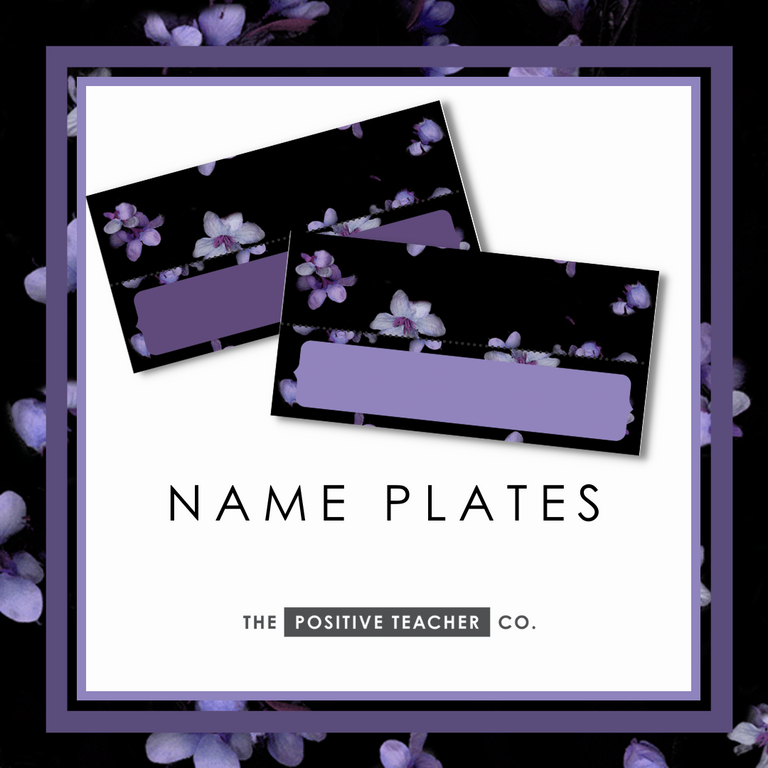 Midnight Petals Name Plates