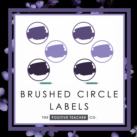 Midnight Petals Brushed Circle Labels