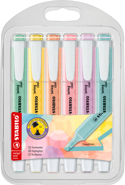 STABILO swing cool pastel highlighter (6 assorted colours)