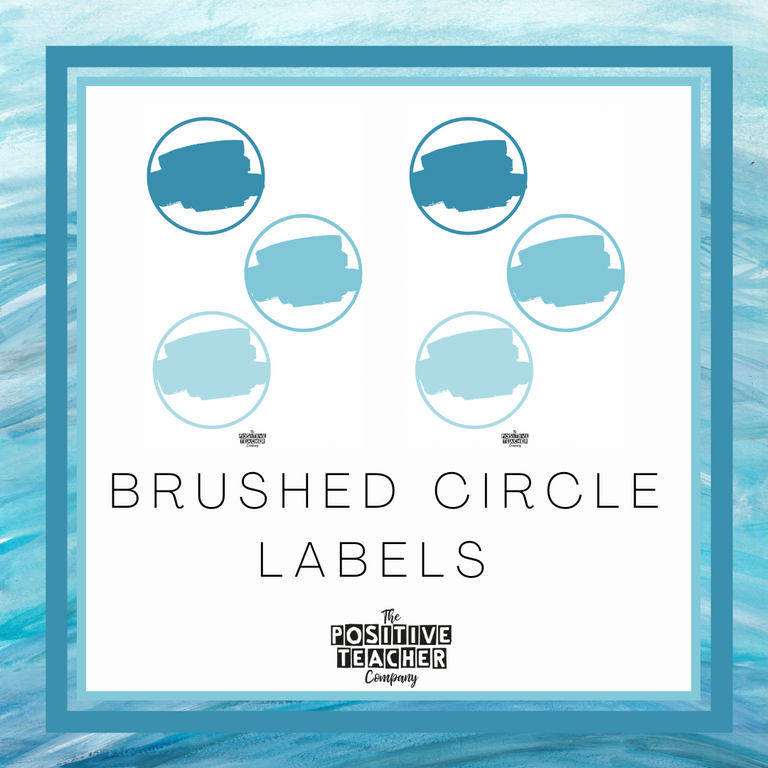 Sea Breeze Brushed Circle Labels