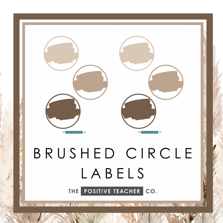 Pampas Brushed Circle Labels