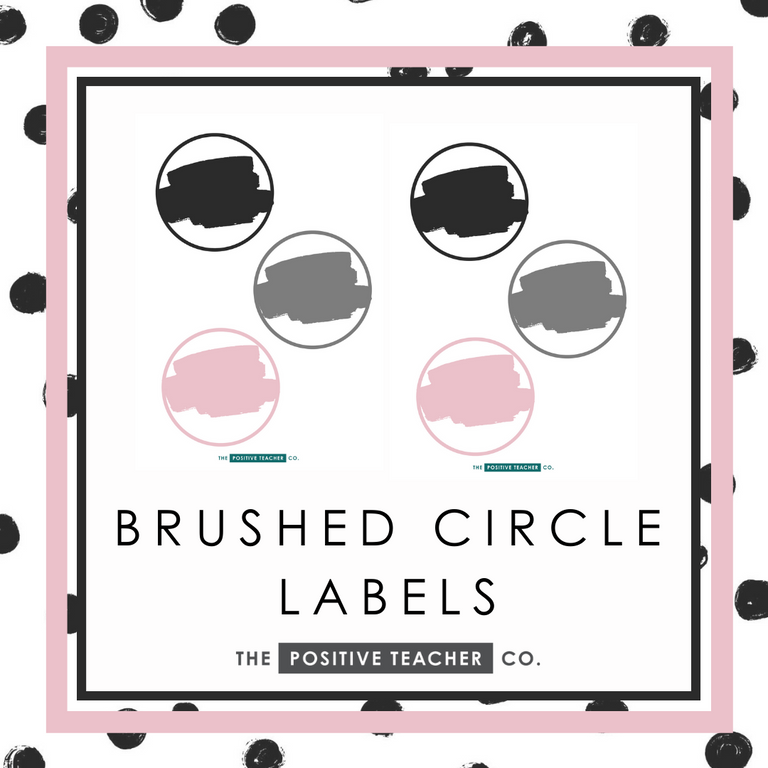 Polka Brushed Circle Labels