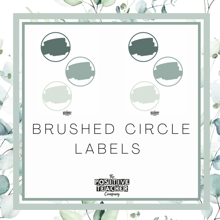 Eucalyptus Brushed Circle Labels
