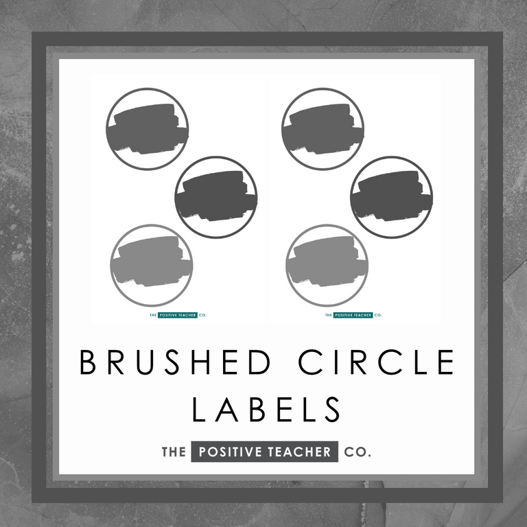 Slate Brushed Circle Labels