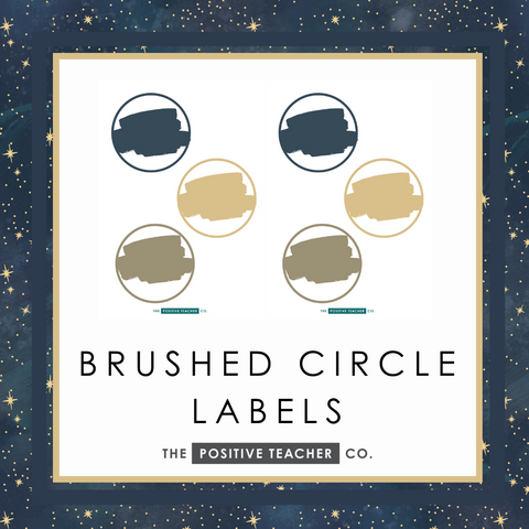 Starry Sky Brushed Circle Labels