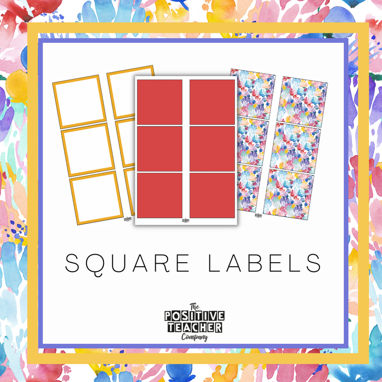 Coral Reef Square Labels