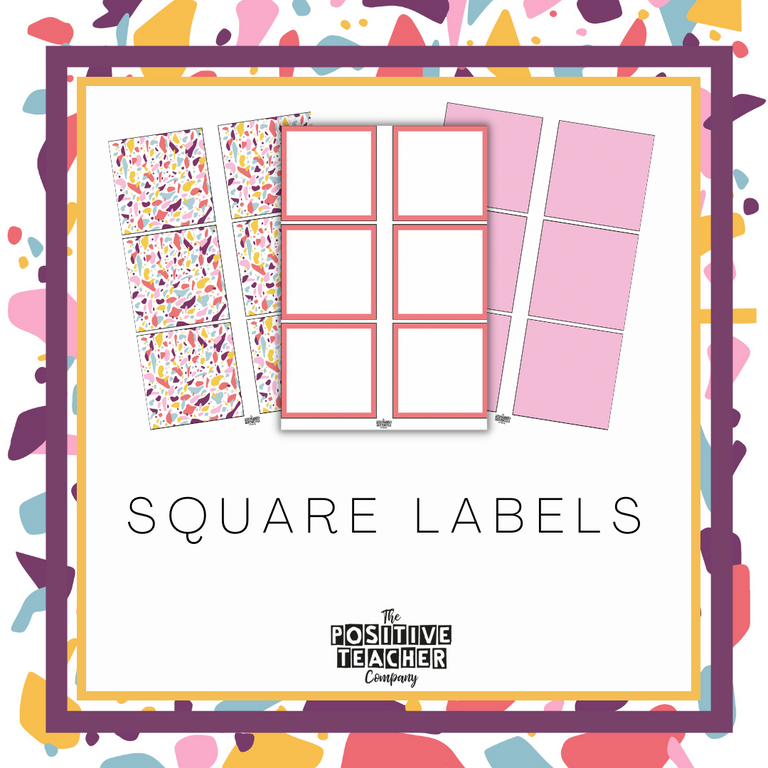 Terrazzo Square Labels