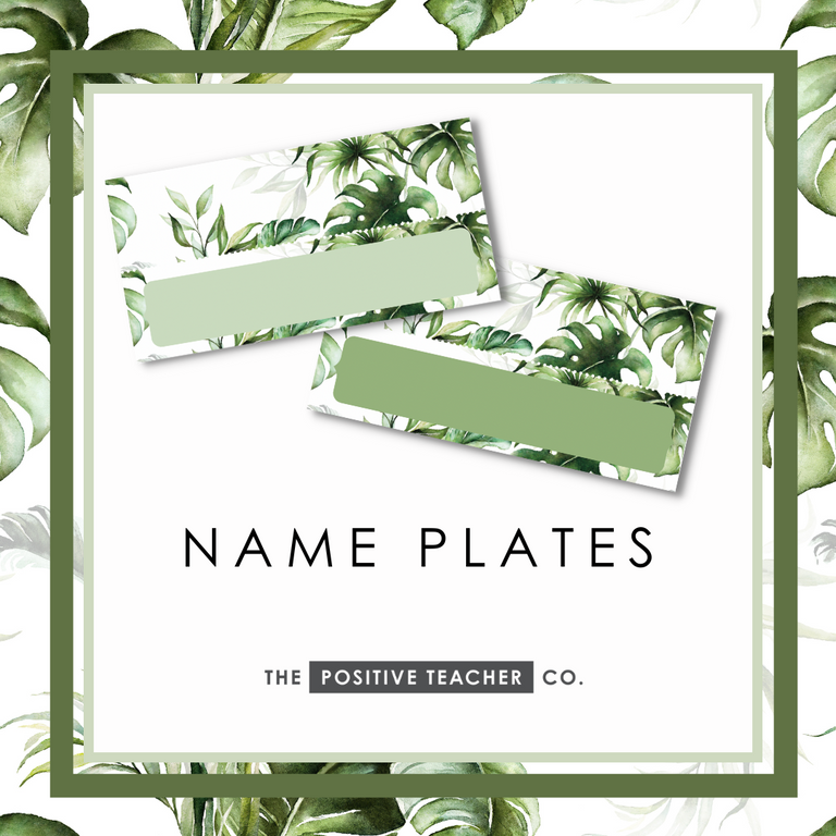 Tropical Leaves Name Plates