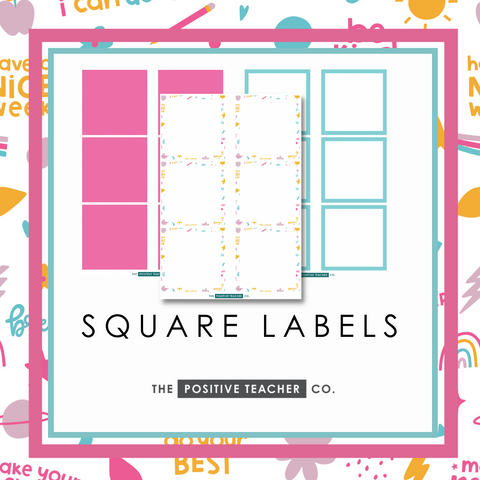 Good Vibes Square Labels