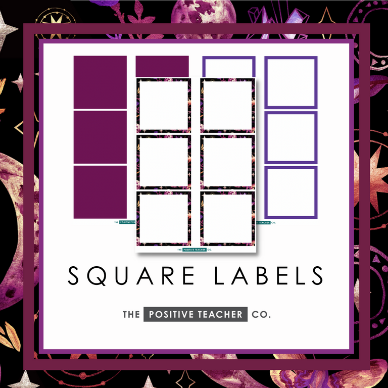 Mystic Night Square Labels
