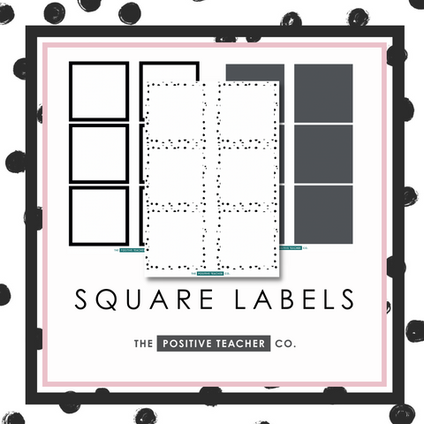 Polka Square Labels