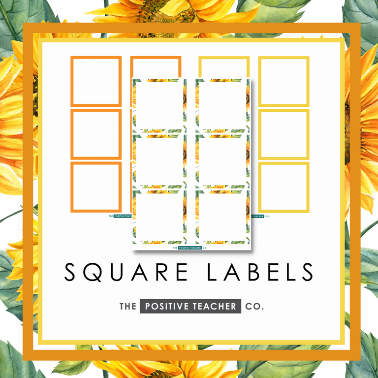 Sunflowers Square Labels