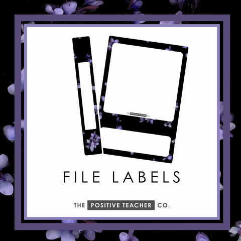 Midnight Petals File Labels