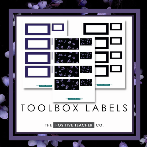 Midnight Petals Toolbox Labels