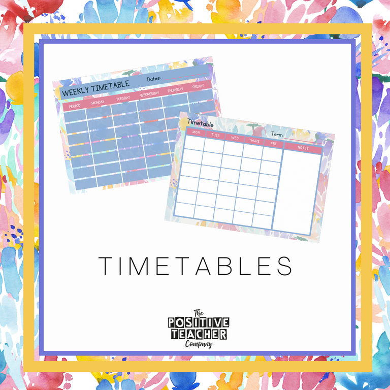 Coral Reef Timetables