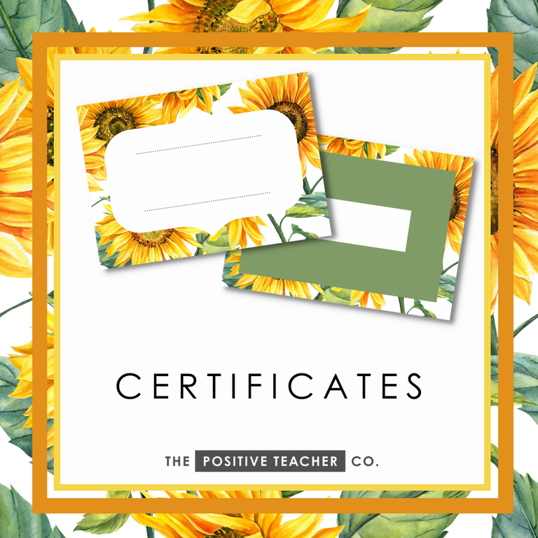 Sunflowers Certificates