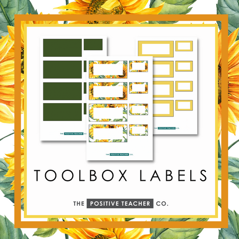 Sunflowers Toolbox Labels