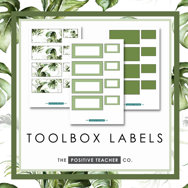 Tropical Leaves Toolbox Labels