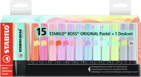 STABILO BOSS Pastel 15pcs deskset