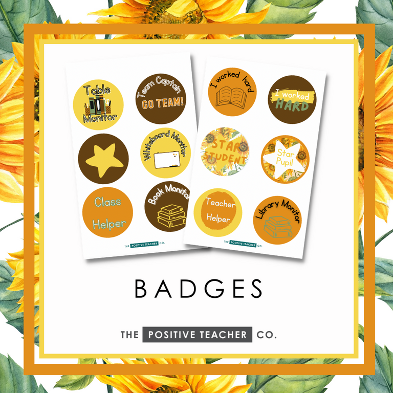 Sunflowers Badges