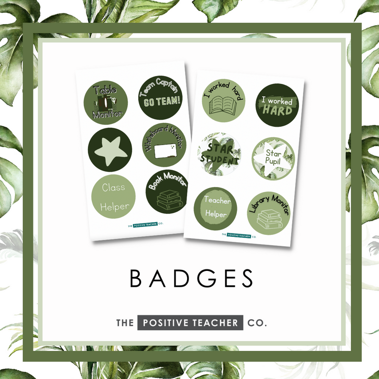 Tropical Leaves Badges