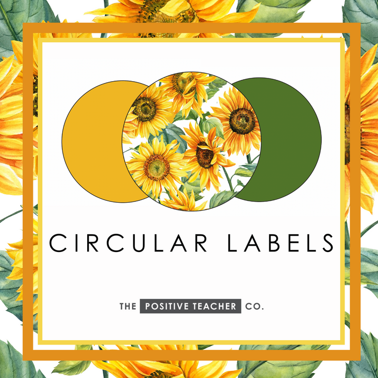 Sunflowers Circular Labels