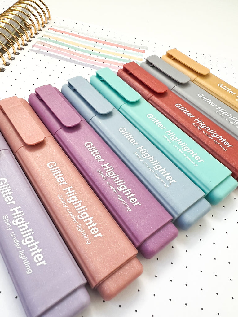 Glitter Highlighters (set of 8 assorted colours)