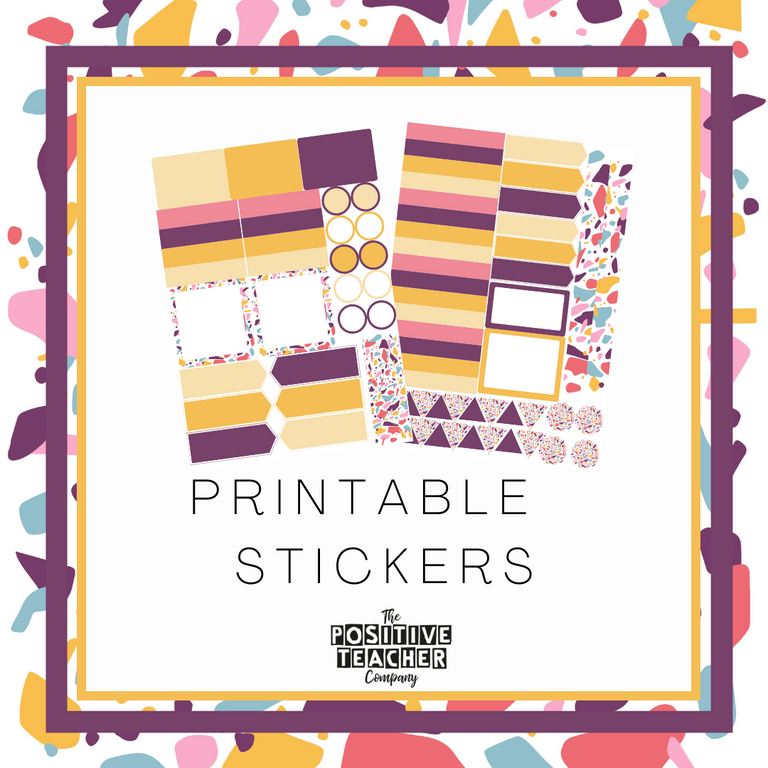 Terrazzo Printable Stickers