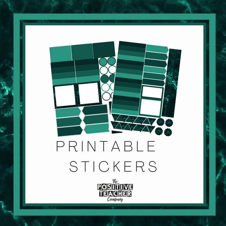 Marbled Jade Printable Stickers